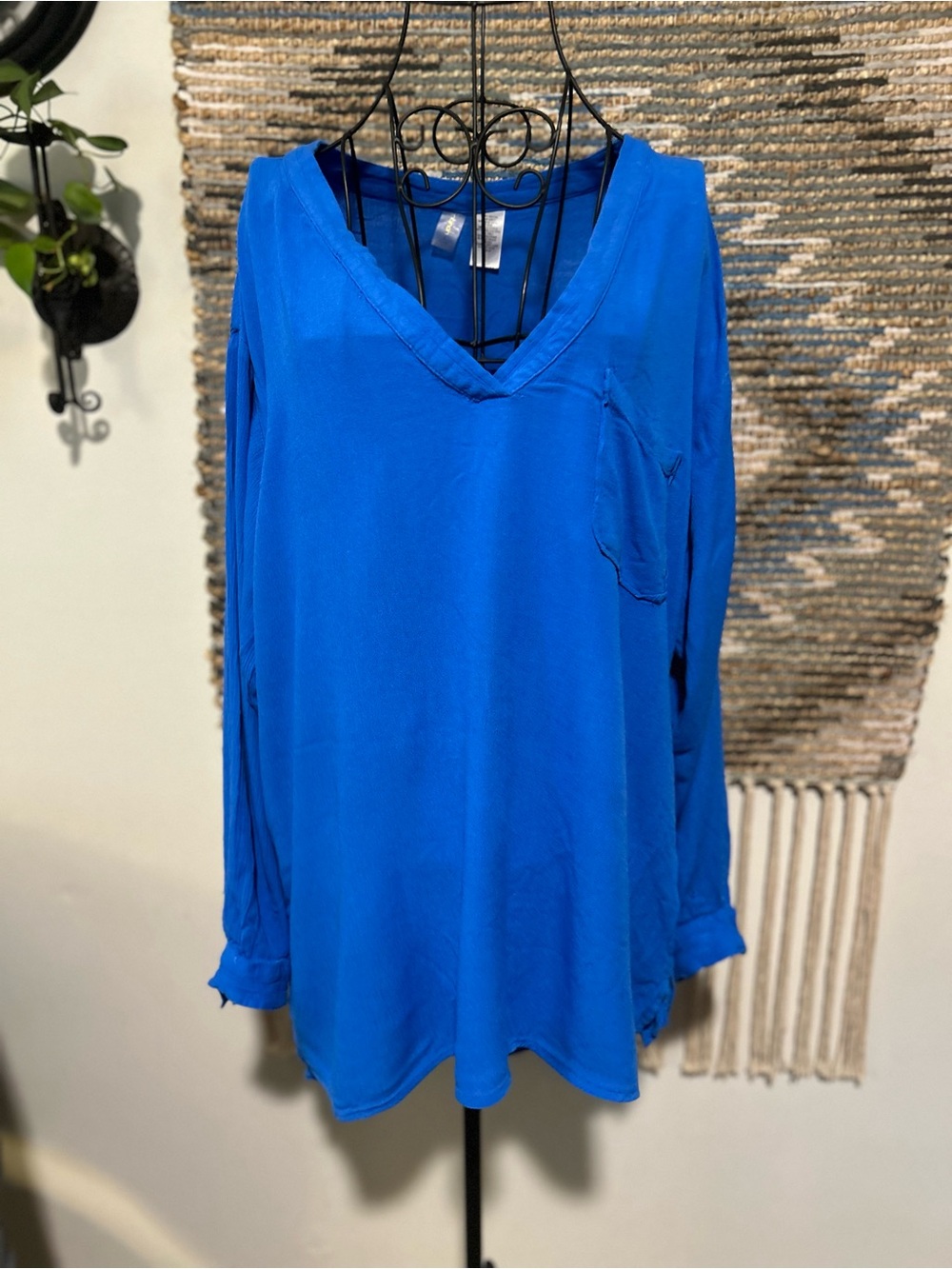 Mynah Bright Blue V-Neck Swimsuit Cover